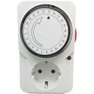 Programmeur journalier m&eacute;canique inter.Voyant 3000 W.Prise programmateur journalier m&eacute;canique, couleur blanc，16A
