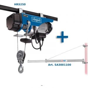 Scheppach - palan treuil &eacute;lectrique 250 kg HRS250 + potence pivotante 110 cm