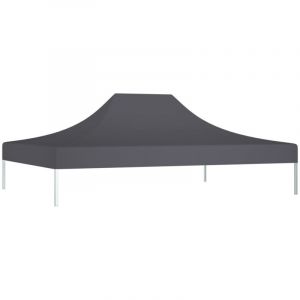 Toit de tente de réception toile de rechange pour pavillon tonnelle tente 4x3 mpolyester haute densité 270 g/m² Anthracite - Inlife