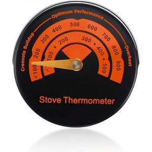 1 pièce de thermomètre de poêle magnétique, thermomètre de cheminée, thermomètre de four, thermomètre de four, thermomètre à brûleur rond, adapté au