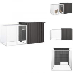 Cage pour poules Anthracite 200x91x100 cm Acier galvanis&eacute; - Cages Pour Poules - Poulaillers - Abri Pour Oiseaux - Coop Pour Poules - Maison Pour