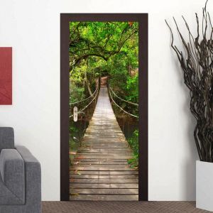 BEBUSINGOTO StyleB 77x200cm 3D Sticker de Porte cave &agrave; vin Photo Mural Trompe l'oeil Stickers Muraux PVC Imperm&eacute;able Papier Peint pour Chambre Salle