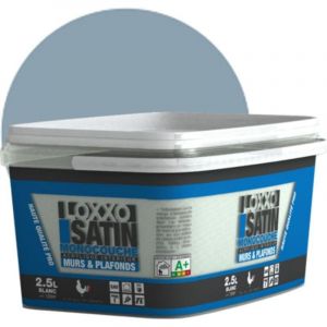 Loxxo - Peinture Acrylique Murs & Plafonds - Monocouche - Satin Conditionnement: 2,5L - Couleur: bleu gris ( )