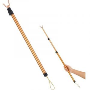 R&eacute;tractable Longue Perche avec Crochet Placard Atteindre P&ocirc;le T&eacute;lescopique V&ecirc;tement P&ocirc;le V&ecirc;tements Cintre D&eacute;tachable R&eacute;glable Placard P&ocirc;le Corde &Agrave;