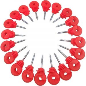 20 pcs Isolateur Cloture Electrique a Visser, Isolateur Cloture Electrique pour Grillage Piquet Fer, Isolateur Cloture Electrique pour Animaux