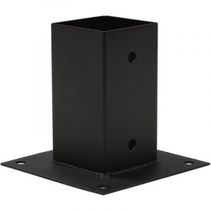 Support plat pour poteau 9x9 cm Noir - Par Pi&egrave;ce