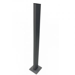 Potelet acier 100x50 Hauteur 1200 avec platine thermolaqu&eacute; Gris ALU