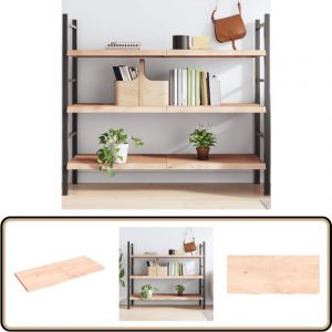 Vidaxl - tag&egrave;re murale 140x60x(2-4) cm bois de ch&ecirc;ne massif non trait&eacute; - &Eacute;tag&egrave;re Murale - &Eacute;tag&egrave;re Rustique - &Eacute;tag&egrave;re En Bois - &Eacute;tag&egrave;re Flottante