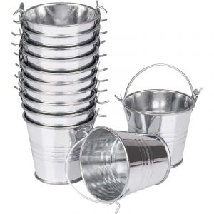 Mini Seau M&eacute;tal Verni Bonbonni&egrave;re Drag&eacute;e pour D&eacute;co de Mariage Bapt&ecirc;me F&ecirc;tes ou Plante 12Pack / 2 Pouces de Hauteur pour bo&icirc;te de Bonbons, Bougies