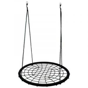 Balançoire nid d'oiseau maille filet 100 cm à suspendre ajustable enfant adulte jardin extérieur 200 kg noir