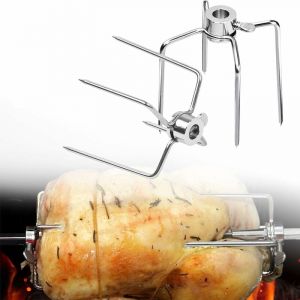 YARDIN Pince &agrave; Viande pour Broche de Barbecue, &Eacute;pingles &agrave; Viande en Acier Inoxydable 304 R&eacute;sistantes &agrave; la Chaleur, Fourchette de Grill de Poulet