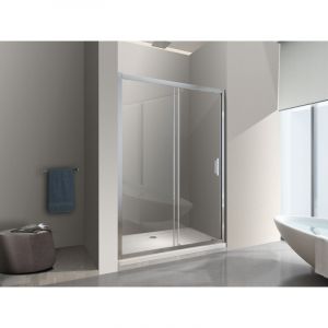 Nala - Porte de douche de 6 mm pour installation en niche H.190 avec overture coulissante - 150-155 cm