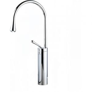 Robinets en cuivre pour vasque, 43 cm de haut, eau chaude et froide, poign&eacute;e unique, un trou, pour salle de bain, bar commercial, bec long et goutte