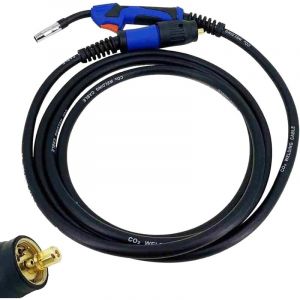 Torche de soudage MIG/MAG, Pistolet de Soudage Torche de Soudage avec Pistolet de Soudage à câble flexible de 3 m pour machine de soudage MB15ak
