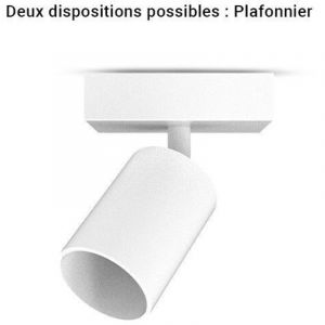 Applique murale ext&eacute;rieure LED - Orientable - Aluminium blanc - GU10 - 145x80x100mm