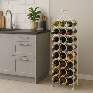 Porte-verre &agrave; vin Porte-bouteille de vin en fer forg&eacute; Cave &agrave; vin 107x35 cm Pr&eacute;sentoir &agrave; vin au sol pour 24 bouteilles Caviste
