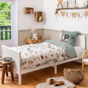 Parure de lit coton imprimé hérisson 200x200 cm beige