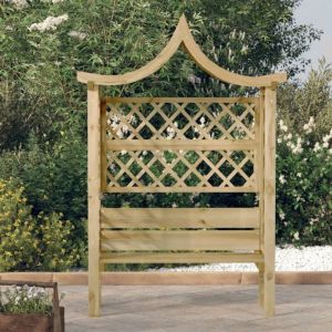 Torana - Pergola de avec toit et banc Bois de pin imprégné
