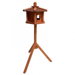 Abri kiosque avec mangeoire sur pied pour oiseaux sauvages - Hauteur de 110 cm