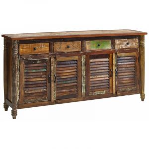 Massivmoebel24 - Buffet 183x42 Bois de récupération laqué Multicolore fable 17