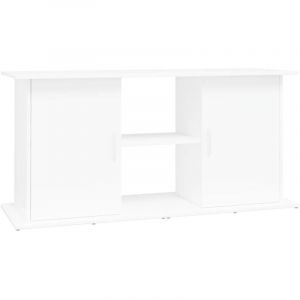 Support pour aquarium Meuble pour Aquarium blanc 121x41x58 cm bois d'ing&eacute;nierie CFW21882