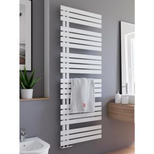 Schulte - Radiateur à eau chaude Breda, radiateur design plat avec raccord décalé sur le côté, en acier blanc alpin, 169 x 60 cm