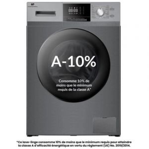 Lave-linge hublot - CONTINENTAL EDISON - CELL8140IS1 - 8kg - Moteur induction - 60 cm - 1400 trs/min - Silver