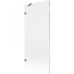 Mexen - Paroi de baignoire Lunar 1 vantail 80 x 150 cm, transparent, cuivre bross&eacute; - 897-080-000-65-00