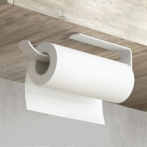 Porte-essuie-tout, porte-rouleau de papier essuie-tout, porte-essuie-tout sous meuble, distributeur d'essuie-tout sans per&ccedil;age (28 cm (blanc))