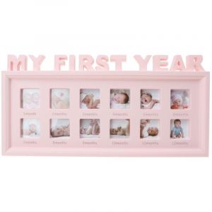Feiyue - cadre photo pour bébé Cadre photo pour la première année de bébé Cadre photo pour les 12 mois Cadeau de baby shower