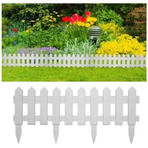 Sollbry - 5 pièces Bordure de pelouse blanche 1,9 m, clôture pastorale jardin vert petite clôture