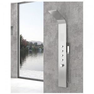 Colonne de douche hydromassante grande elea en acier inoxydable 165 cm