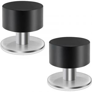 Lablanc - Butées de Porte en Acier Inoxydable,2 Pièces Butoir de Porte Auto-adhésives avec Caoutchouc Antichoc Bloque Porte des Protection de Portes