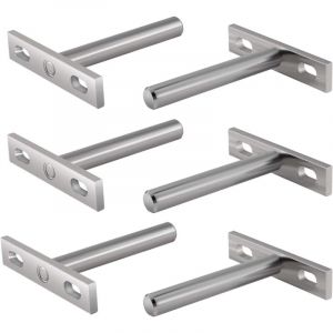 6 Pi&egrave;ces Supports en M&eacute;tal pour &Eacute;tag&egrave;re Flottante,3 Pouces Fixations Cach&eacute;es Support Plateau Flottant Cach&eacute; Support pour Support Mural