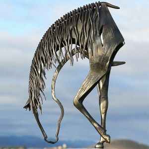 Gabrielle - Statue de cheval en métal Sculpture maison ornement de jardin Figurine décor Art artisanat cadeau