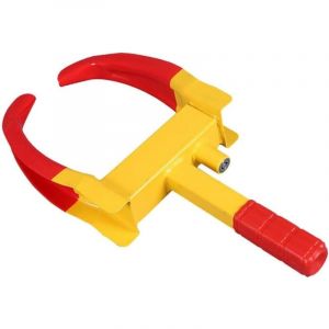 Sabot Antivol Roue Voiture, Griffe de Pneu, Universel Antivol de Voiture Bloque avec 2 Clés, Antivol Voiture Sabot Roue avec Réglage à 9 Trous,