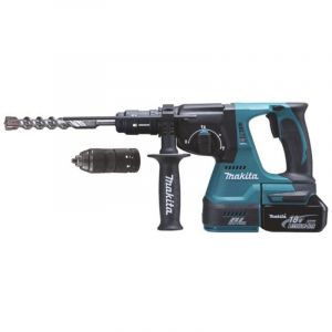 Makita Dhr243t1j Perforateur Burineur Sds Plus 2 Joules 24 Mm Bl Lxt 18v + 1 Batterie 18v 5ah Li-Ion Bl1850b + Coffret Makpac