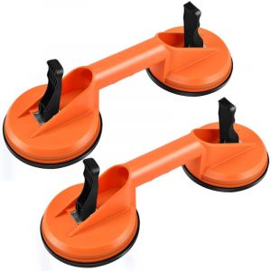 2pcs Ventouse Vitre Ventouse Carrelage Ventouse Double orange 120 mm Aluminium Ventouse en Verre Capacit&eacute; de levage de pour Fen&ecirc;tres en Verre,Tuile