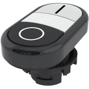 Pizzato Elettrica - E21PDRL1AAAA E21PDRL1AAAA Bouton-poussoir &agrave; double touche actionneur plat blanc, noir 1 pc(s)