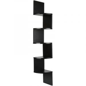 Etagère Murale Étagère d'angle Design Contemporain Zig zag 5 Niveaux 20×20×120cm