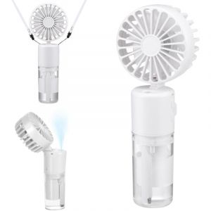 Mini Ventilateur Brumisateur Portatif, 4000mAh Ventilateur Main USB Rechargeable [5-21Heures de Travail], 4 Vitesses, Ventilateur de Poche Silencieux