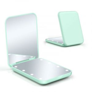 BEBUSINGOTO Miroir de poche, grossissement 1X/3X, miroir de maquillage de voyage compact à LED avec lumière pour sac à main, 2 faces, portable,