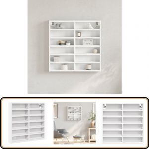 Vidaxl - Armoire &agrave; vitrine blanc 60x8,5x58 cm bois d'ing&eacute;nierie - Meuble Mural - &Eacute;tag&egrave;re Murale - Biblioth&egrave;que Murale - Armoire Vitrines - Meuble