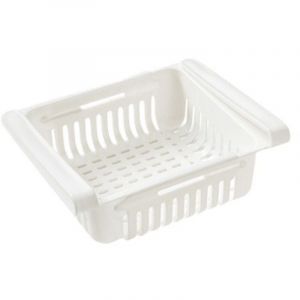 (1 pi&egrave;ce, blanc) Organisateur de tiroir de r&eacute;frig&eacute;rateur, organisateur de maison avec s&eacute;parateur de r&eacute;frig&eacute;rateur, support d'&eacute;tag&egrave;re