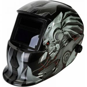 Gabrielle Casque de soudage automatique - Casque de soudage avec 2 lentilles et 2 capteurs de filtre assombrissant réglables DIN9-13 pour le soudage