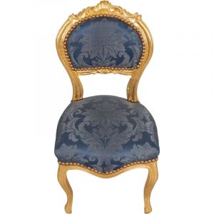 Chaise de cuisine en bois Chaise à manger 92x45x45 cm Chaise rembourrée Fauteuil baroque or Fauteuil Louis xvi Style français