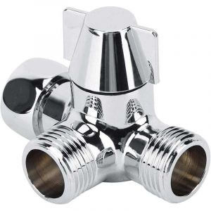 Valve 3 Voies en G1/2, Douche Inverseur 3 Voies, Vanne D&eacute;Rivation Douche &agrave; 3 Voies pour Douche, Douchette Et Bras De Douche Inverseur