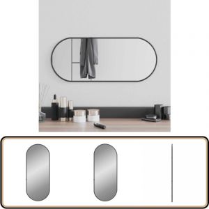 Vidaxl - Miroir mural Noir 60x25 cm Ovale - Miroir Mural - Miroir Ovale - Miroir Design - Miroir Noir - D&eacute;coration Murale