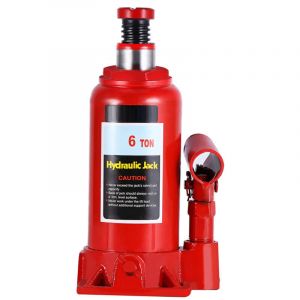 Ulisem Cric Hydraulique Bouteille 6T, V&eacute;rin Cric Hydraulique Bouteille Professionnel pour Voiture fourgonnette Bateau Camion Caravane 18-34cm