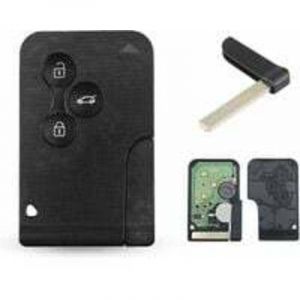 T&eacute;l&eacute;commande 3 boutons, carte porte-cl&eacute;s pour Renault Clio 3, Megane 2, Scenic 2 avec puce PCF7947 433 MHz